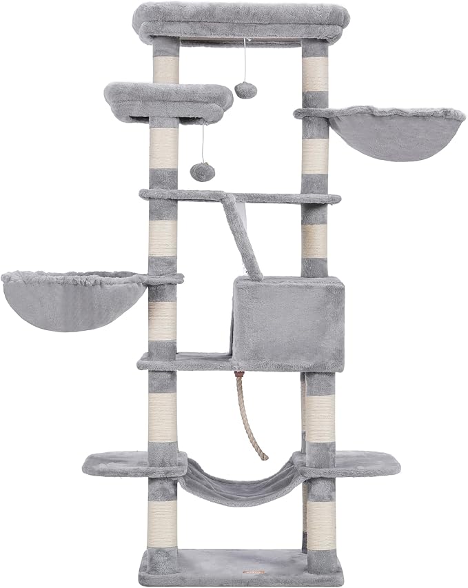 Heybly Cat Tree, 68 inch Multi-Level Cat Tower - Image 9