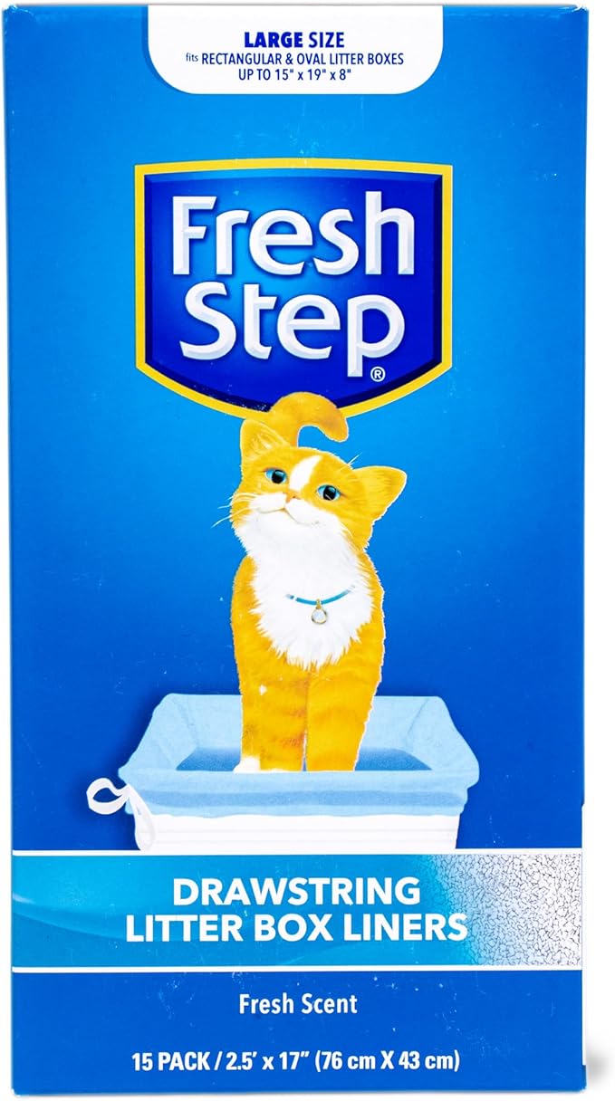 Fresh Step Drawstring Cat Litter Box Liners Scented Heavy Duty Kitty Litter - Image 2
