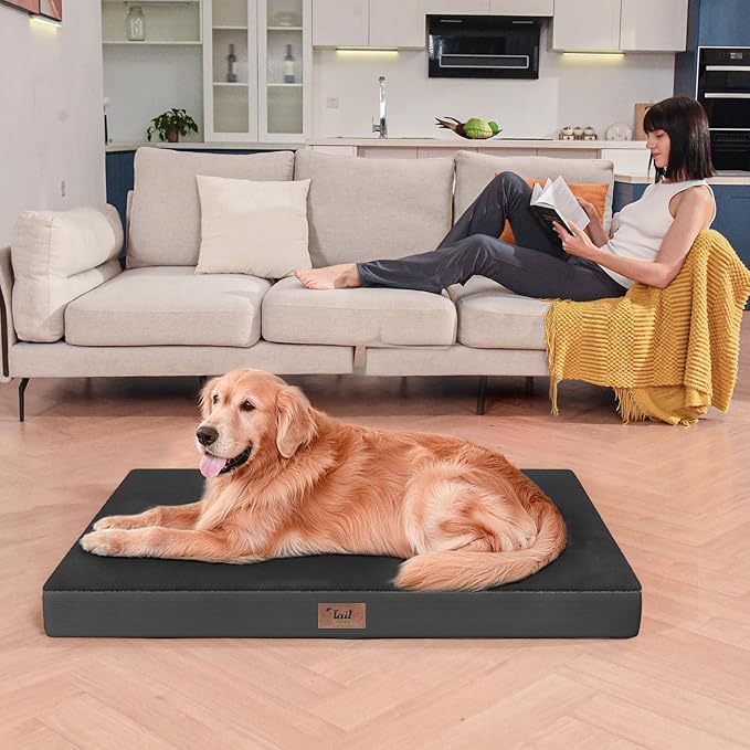 Plush Dog Bed for Medium Dogs, Waterproof Dog Crate Mat Orthopedic Egg Crate - Image 7