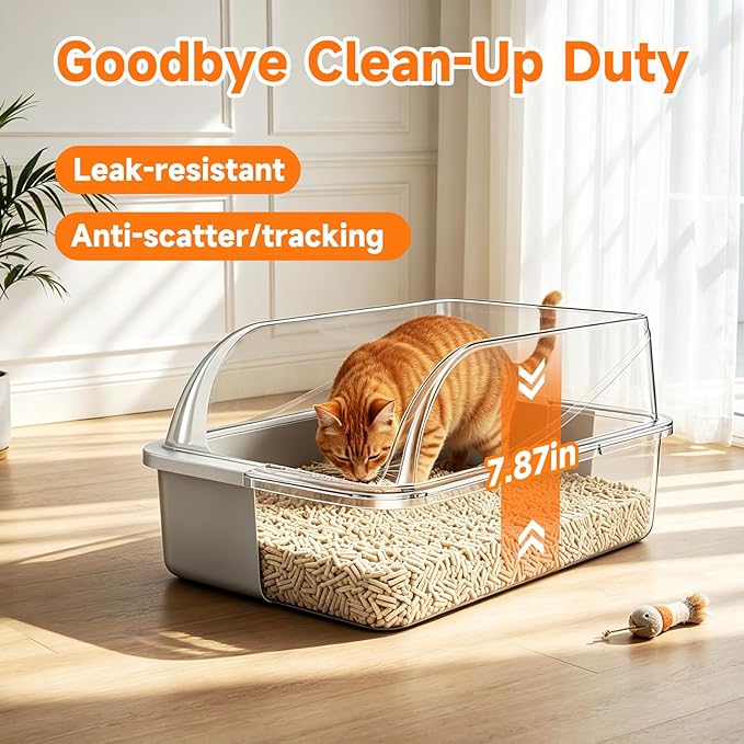 Stainless Steel High Sides Cat Litter Box - Image 2