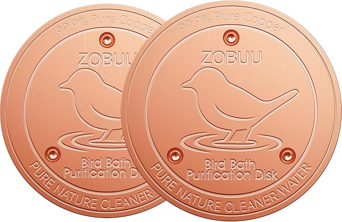 2 Pack Bird Bath Copper Disk, 0.6mm Thickness 99.9% Pure Copper Bird Bath by ZOBUU