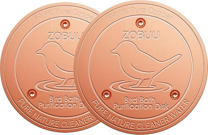 2 Pack Bird Bath Copper Disk, 0.6mm Thickness 99.9% Pure Copper Bird Bath by ZOBUU