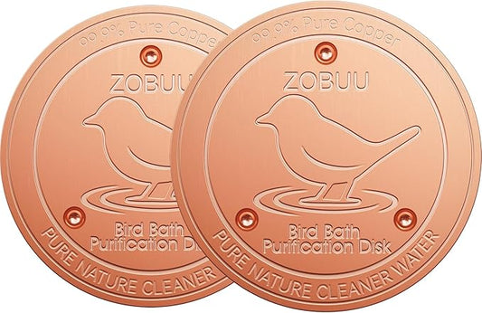 2 Pack Bird Bath Copper Disk, 0.6mm Thickness 99.9% Pure Copper Bird Bath by ZOBUU