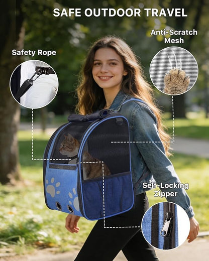 Cat Backpack Carrier, Ventilated Cat Backpack - Image 3