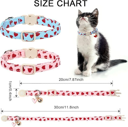 Cat Collar, Sweet Heart Kitten Collars Pink Hearts - Image 4