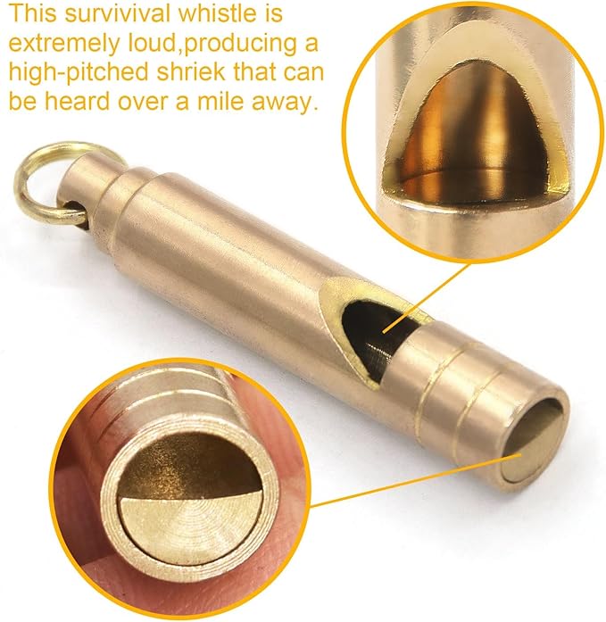 Brass Survival Whistle, 125 dB Loud Emergency Whistle - Image 5