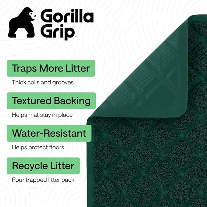 GORILLA GRIP Cat Litter Box Mat, Cushioned Coil Mesh Litter Trapping Mats - Image 2