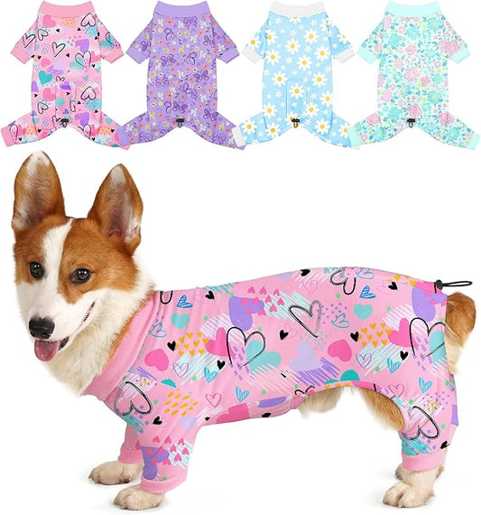 Bienbee Dog Pajamas, 4 Pack Dog Recovery Suit Shedding Suit Cute Soft Puppy by Bienbee