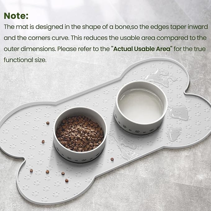 PWTAA Dog Food Mat Anti-Slip Silicone Dog Bowl Mat Thicker Pet Placemat - Image 4
