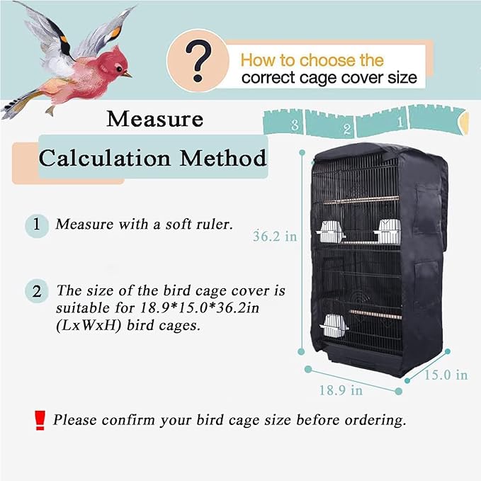 Bird Cage Cover Good Night Birdcage Cover Universal Blackout Bird Parrot Cage - Image 2