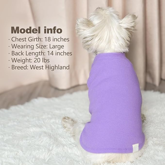 KYEESE 2Pack Waffle Dog Shirts, Lightweight Sleeveless Dog T Shirts - Image 9