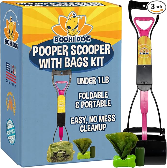 Bodhi Dog Complete Poo Pack- 24" Pooper Scooper, Poop Bags, & Waste Bag Holder by BodhiDog