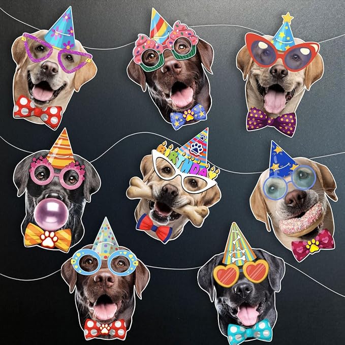 Labrador Dog Birthday Garland, Photographic Labrador Retriever Faces Birthday - Image 6