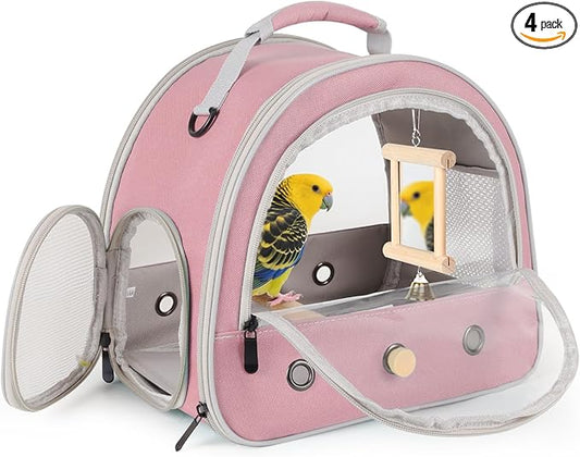 Parrot Travel Cage with Bird Cage Bells Mirror Set, Portable Small Bird by Unknown
