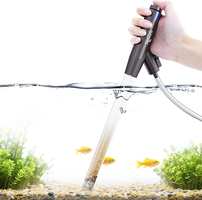 Aquarium Vacuum Gravel Cleaner Adjustable, Aquariums Siphon Fish Tank Cleaner by SEAOURA