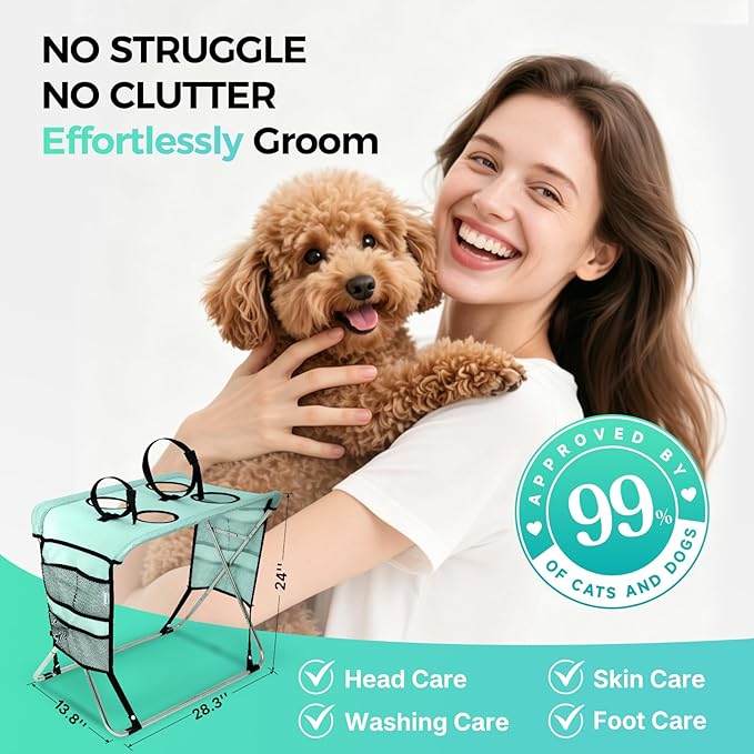 Pet Grooming Hammock with Stand, Foldable Design, Holds Up to 165 Lbs, Joint - Image 7