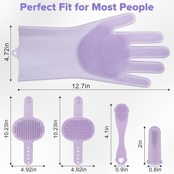 Augwind 6PCS Pet Grooming Kit for Dogs, Cats and Horses | Dog Washing Gloves | - Image 7