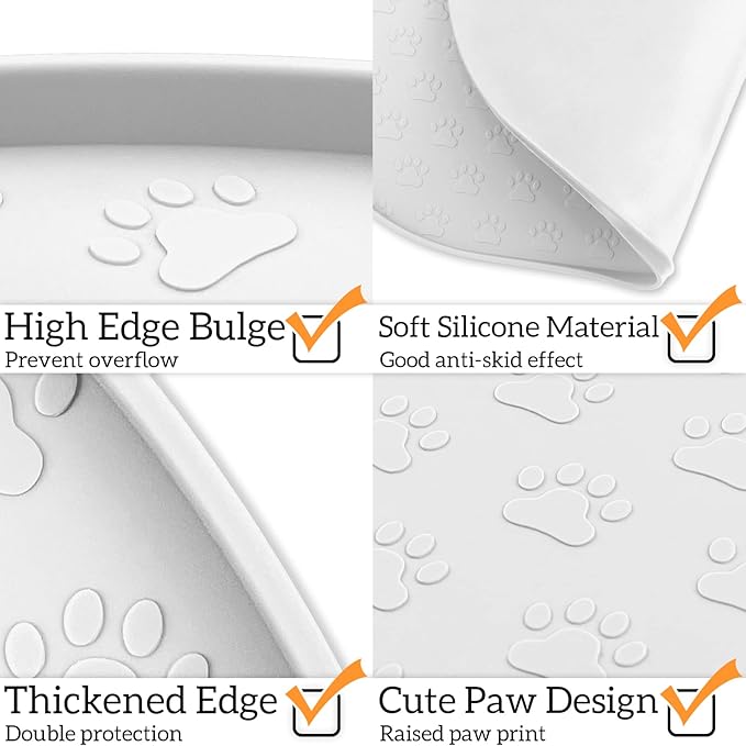 KPWACD Pet Placemat for Dog and Cat, Anti-Slip Waterproof Dogs Feeding Bowl Mat - Image 5