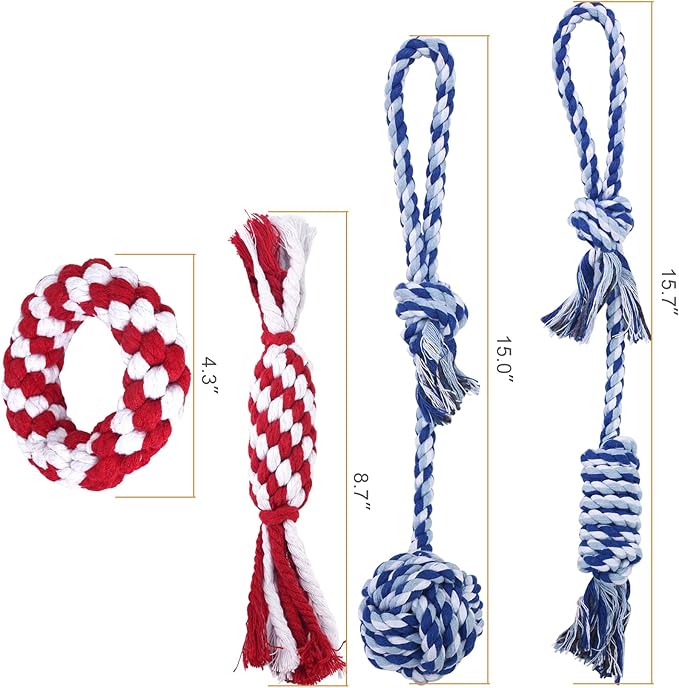 Depets Dog Rope Toys for Small Dogs, Puppy Tug of War Interactive Toy, Washable - Image 3
