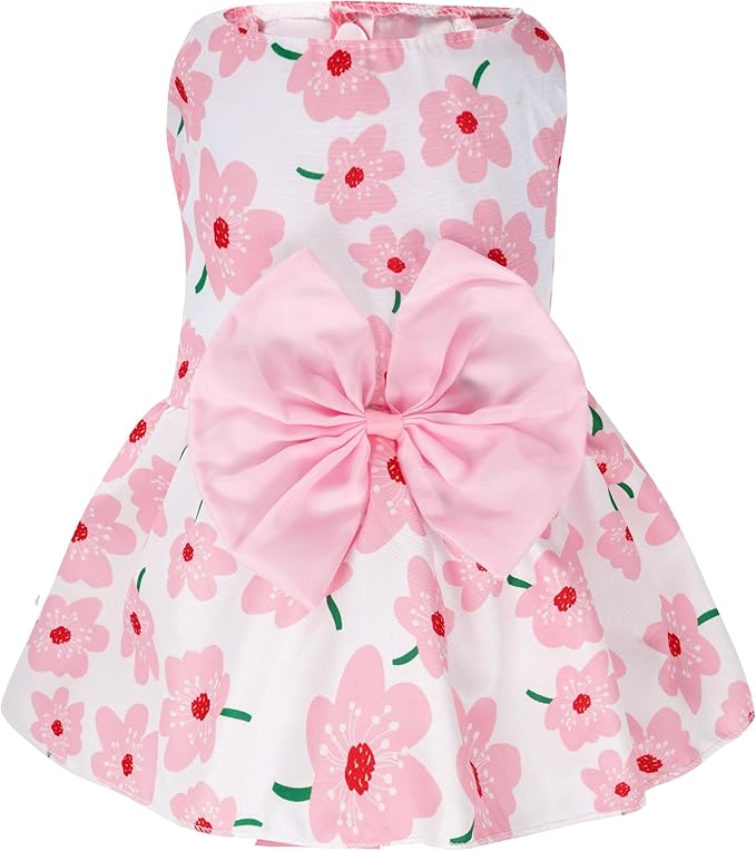 choyaxo Floral Dog Dress Cute Dog Skirt Pet Dress Summer Pet Clothes - Image 2
