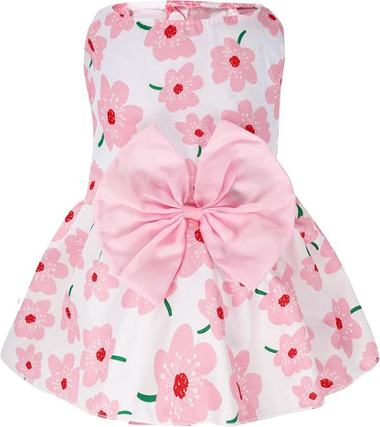 choyaxo Floral Dog Dress Cute Dog Skirt Pet Dress Summer Pet Clothes - Image 2