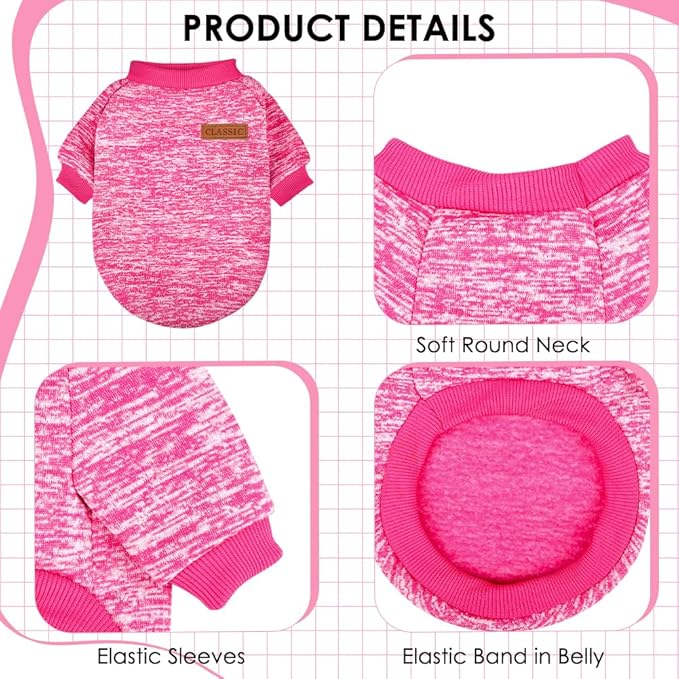 3 Pack Dog Sweaters for Small Dogs Girl Boy Winter Fleece Clothes Warm Soft Dog - Image 3