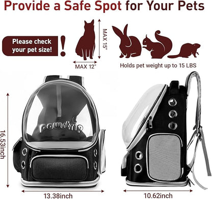 Cat Backpack Carrier with Large Space Bubble Window, Airline Approved - Image 2
