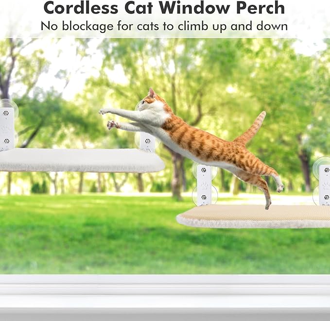AMOSIJOY Cordless Cat Window Perch, Cat Hammock - Image 7