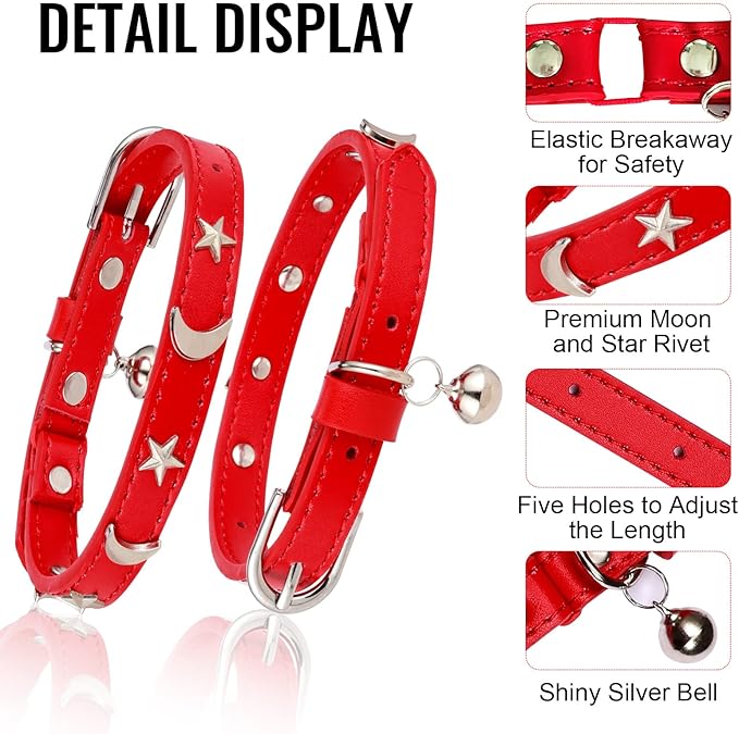 CHUKCHI Leather Cat Collars for Boy Girl Cats - Image 3