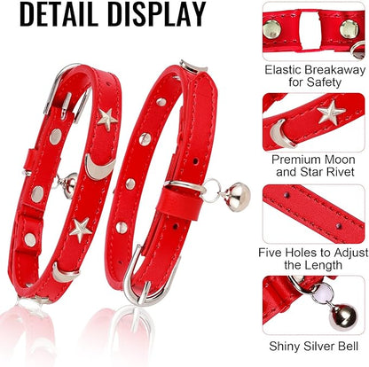 CHUKCHI Leather Cat Collars for Boy Girl Cats - Image 3