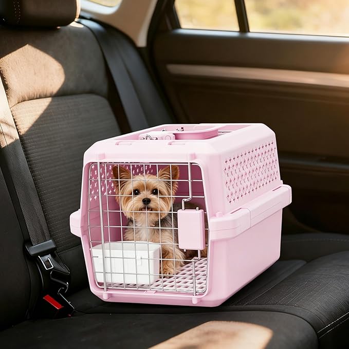 RIZZARI Small Hard Sided Pet Carrier, Ventilated Plastic Travel Crate - Image 5
