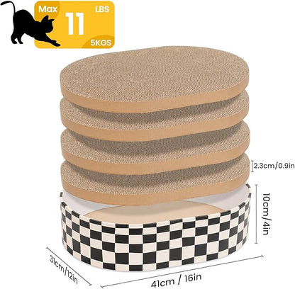 Conlun Cat Scratcher Box with 4 Cat Scratching Board Reversible Scratch Pad - Image 8