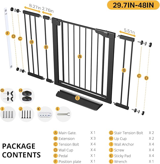 Cumbor 2 Pack 29.7"-48" Baby Gate - Image 9