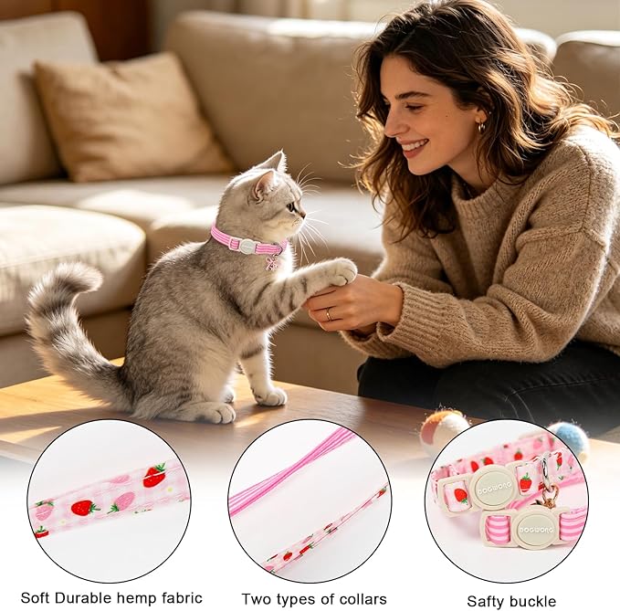 2 Pack Pink Cat Collars - Image 2