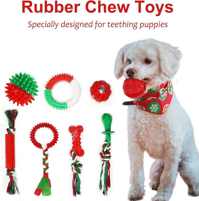 Beiker Christmas Dog Toys Bulk 15 Pack, Puppy Chew Toys - Image 5