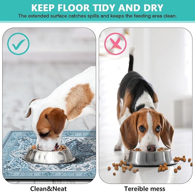 Pet Feeding Mat for Floors Waterproof Dog Mat for Food and Water Absorbent - Image 6