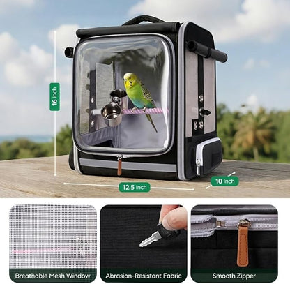 Mancro Bird Carrier Backpack for Small Birds, Bird Backpack - Image 2