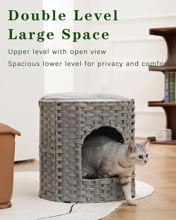SETVSON Cat House for Indoor Cat, Large Double Cat Houses Cat Bed Cave - Image 2