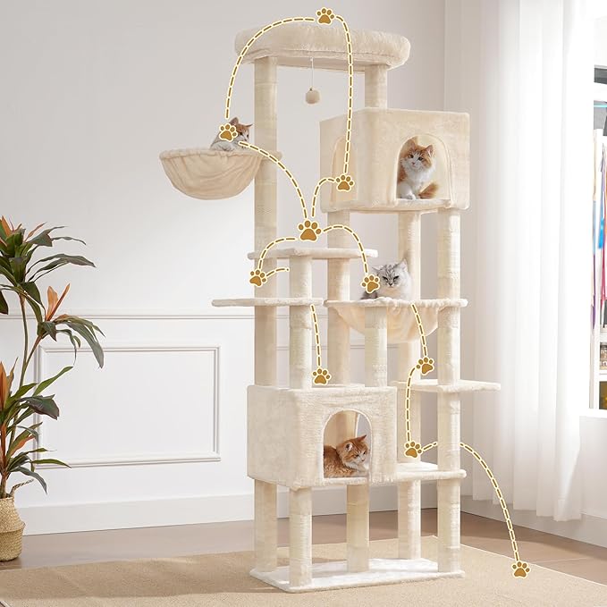 Heybly Cat Tree, 76-Inch Tall Heavy Duty Cat Tower - Image 7