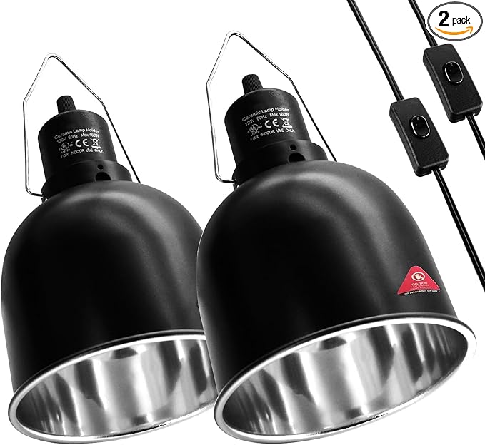 MECESOR Reptile Light Fixture, 2 Packs 5.5 Inch Deep Dome Lampshade, Reptile by WelcometoMECESORReptileWorld