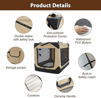 Garnpet Soft Dog Crate for Extra Large Dogs, 4-Door Foldable Collapsible Dog - Image 2