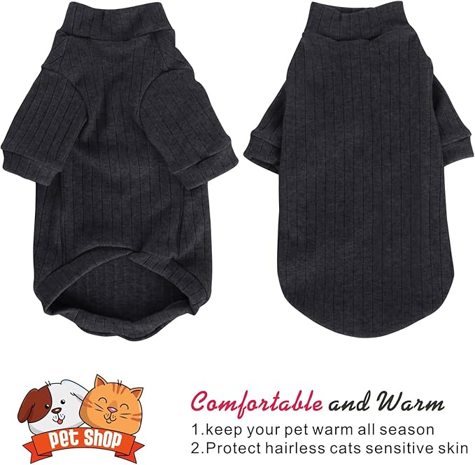 Idepet Sphynx Hairless Cats Sweater Shirt Kitten Soft Puppy Clothes Pullover - Image 2