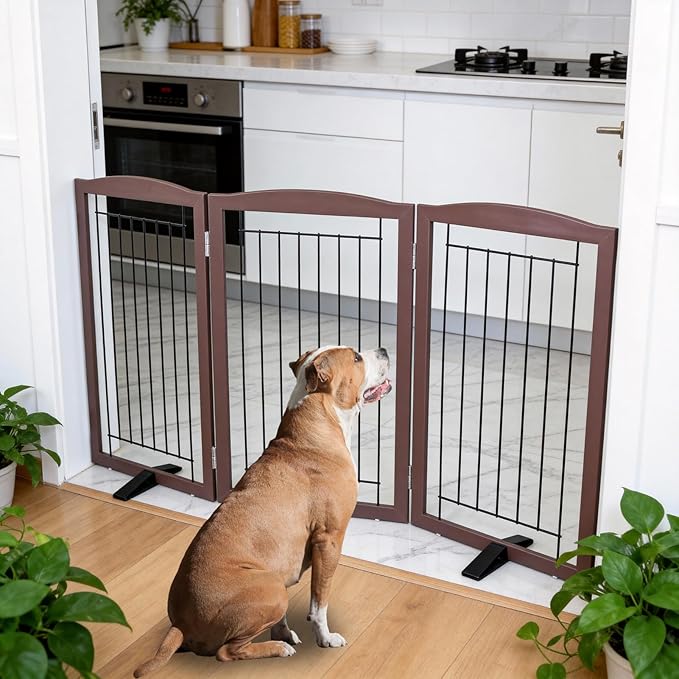 ZJSF Freestanding Dog Fence Indoor, Foldable Dog Gate - Image 2