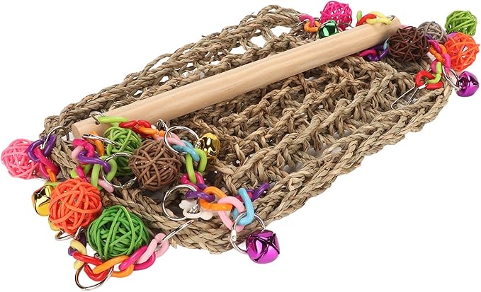Bird Seagrass Swing Toys, Natural Rattan Climbing Hammock - Image 6