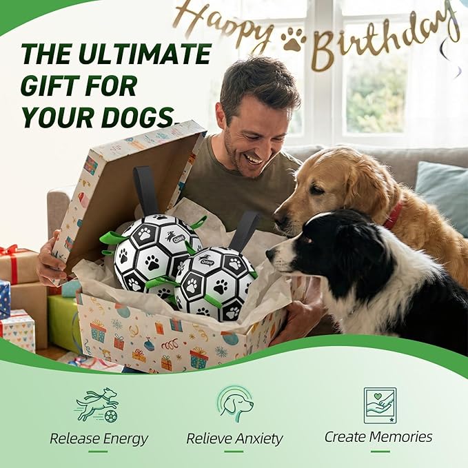 QDAN 2 PCS Dog Toys Soccer Ball Set - Image 5