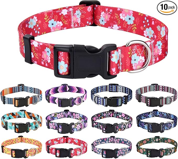 Mihqy Dog Collar with Bohemia Floral Tribal Geometric Patterns by Mihqy