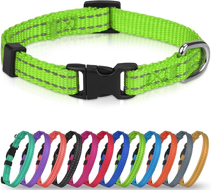 Joytale Puppy Collar, Feather-Light Double-Sided Reflective Nylon Collar by Joytale