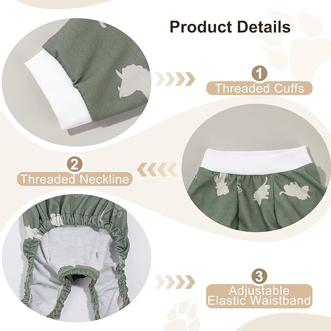 Bienbee Dog Pajamas, 4 Pack Dog Recovery Suit Shedding Suit Cute Soft Puppy - Image 5