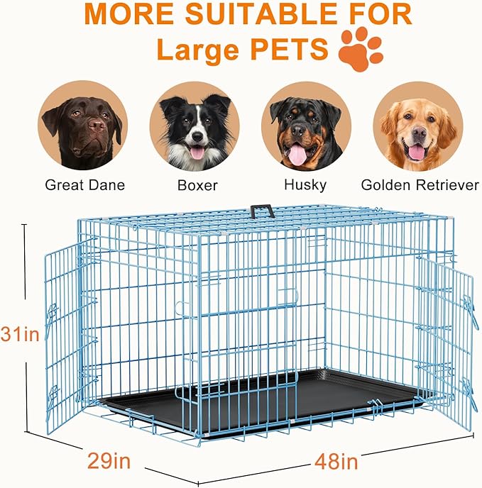 FDW XL Dog Crate 48inch Dog Cage Foldable Metal Kennel - Image 7