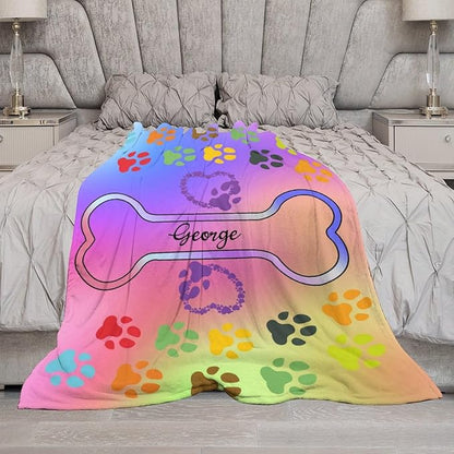 Personalized Paw Print Dog Blanket - Image 6